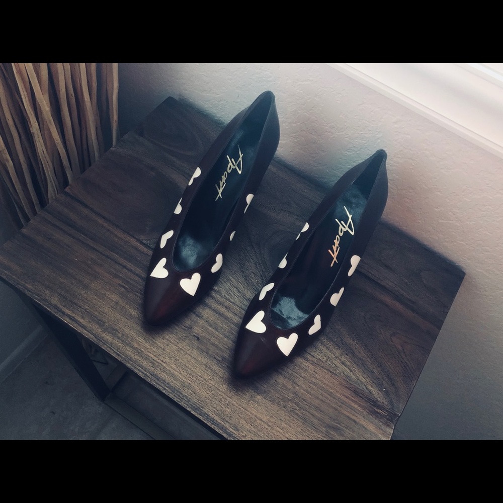 Leather Heels With Hearts